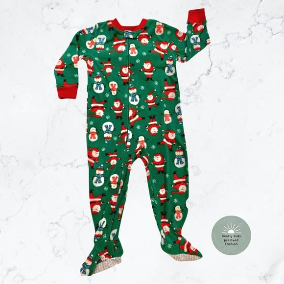 Childrens Place | size 18-24m EUC Soft and Cute Santa 🎅 fleece footed sleeper. - Picture 1 of 1